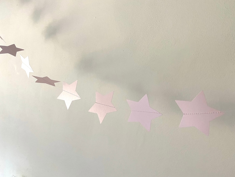 White Star garland Neutral Nursery Decor or Baby Shower image 7