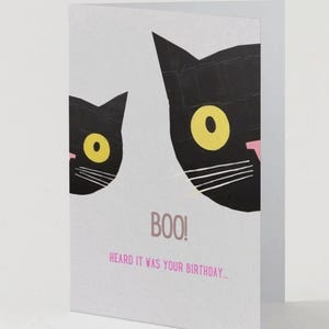 Carte d'anniversaire des chats |  Bouh ! J'ai entendu dire que c'était votre anniversaire, carte amusante pour les amoureux des chats
