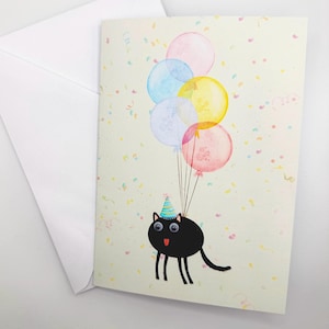 carte d'anniversaire de chat | Carte amusante et mignonne pour les amoureux des chats, carte de chat