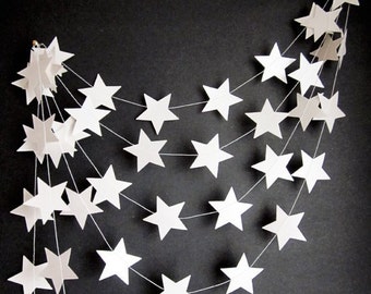 White Star garland  | Neutral Nursery Decor or Baby Shower