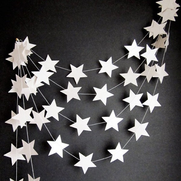 White Star garland  | Neutral Nursery Decor or Baby Shower