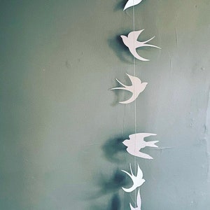 Swallow Bird Streamer Garland  | Spring Wall Decor | Seagull Coastal Decor