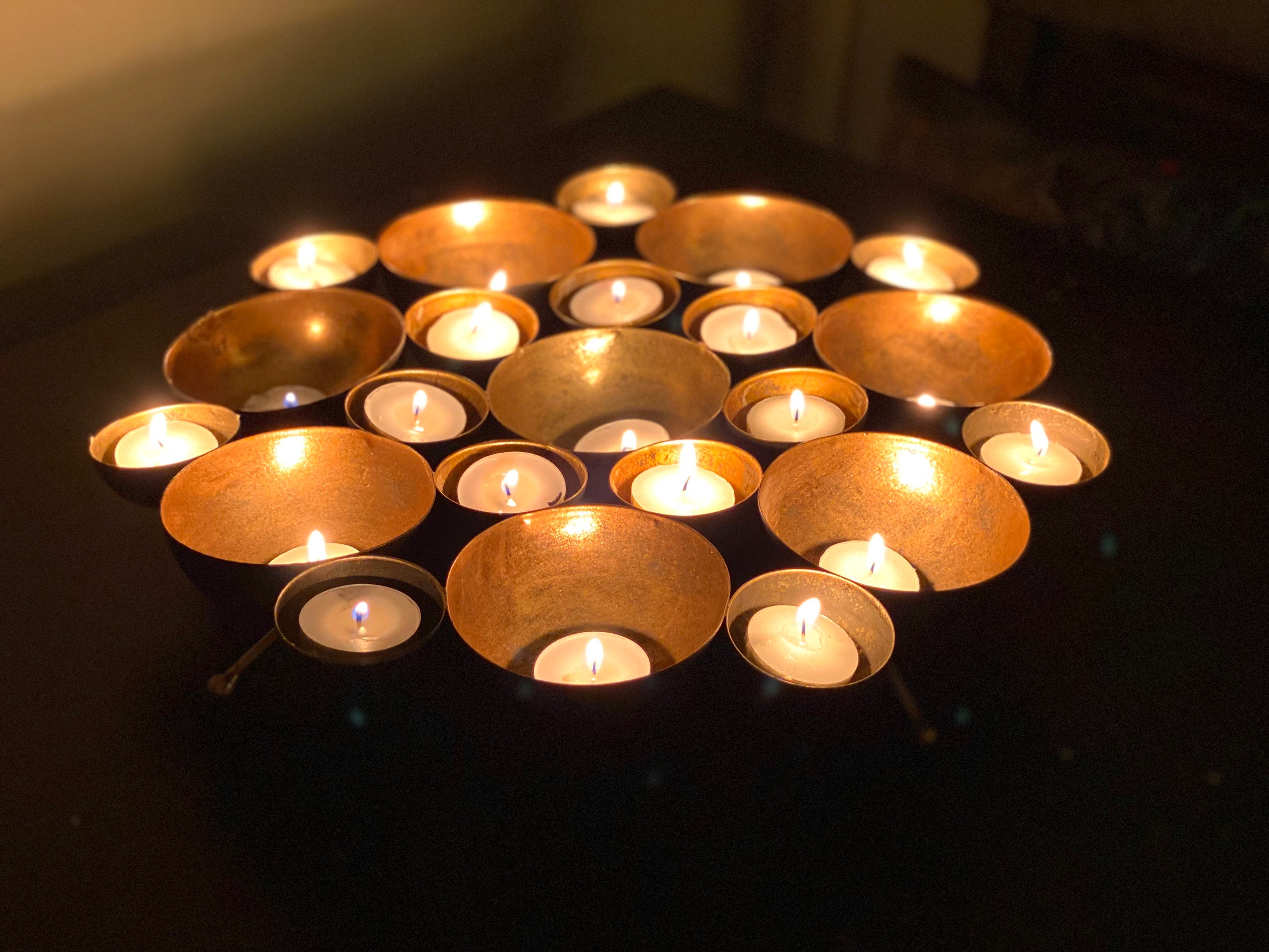 Indian Candle Holder LARGE Indian antique gold garden decor Etsy