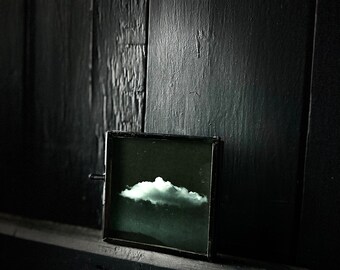 Cloud Framed Art Miniature  |  Uplifting Gift, Cloud Lover, Dark Academia Decor