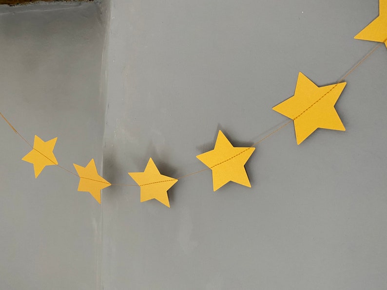 White Star garland Neutral Nursery Decor or Baby Shower image 6