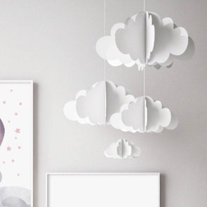 White Cloud Baby Mobile for Nursery