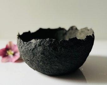 Wabi Sabi Paper Mache Bowl |  Handmade Home Gift, functional art, coffee table decor, Console table decor or bookcase styling