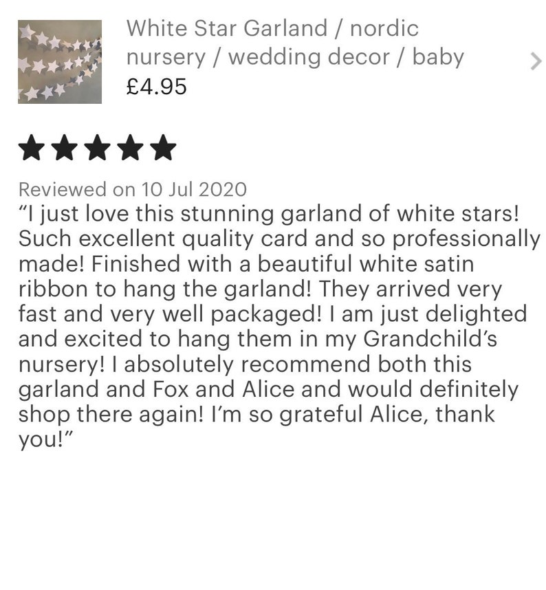 White Star garland Neutral Nursery Decor or Baby Shower image 10