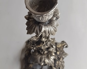 Extraordinary late nineteenth-century Polish-Russian silver-plated candleholder, composed entirely of twigs and leaves, c.1860 - c.1896
