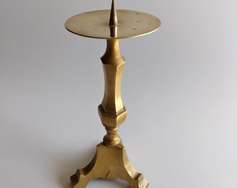 Twentieth-century sleek modern Art Deco brass church candlestick