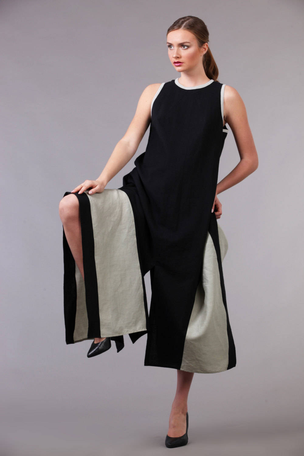 DRESS Black Maxi Linen Dress Sleeveless Linen Dress | Etsy
