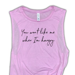 Hangry tank, hangry gift, foodie shirt, foodie gift, brunch tank, vacay tank, funny muscle tank, funny sayings,  hangry quote, food tank