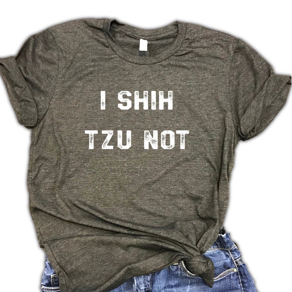 Shih Tzu Mom Unisex Relaxed Fit Dark Gray Soft Blend Tee - I shih tzu not - funny shih tzu gift - shih tzu tee - funny dog shirt - dog lover