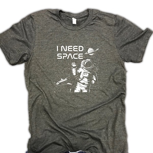 I Need Space Retro Unisex Relaxed Fit Soft Blend Tee - space gift, outer space shirt, funny space tee, space geek, nasa shirt, planets