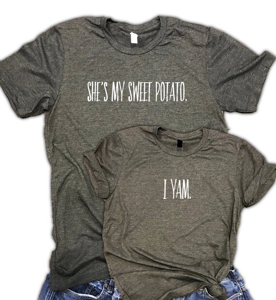 OUNAR Shes My Sweet Potato Shirt I Yam T-Shirt Valentine Couple Shirt Tee Funny Gift