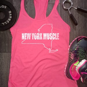 New York Muscle gym tank, new york tank, ny shirt, workout motivation, workout clothes, womens workout tank, womens gym tank