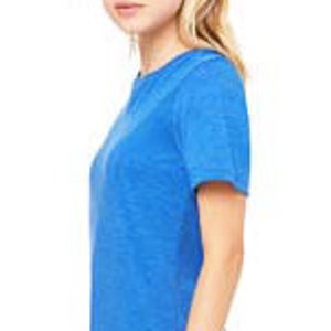 May include: A light blue short-sleeved t-shirt with a relaxed fit.