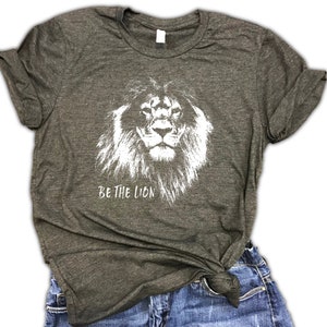 Be The Lion Unisex Relaxed Fit Dark Gray Soft Blend Tee - Motivational shirt - Workout shirt - Gym Shirt - Workout gift