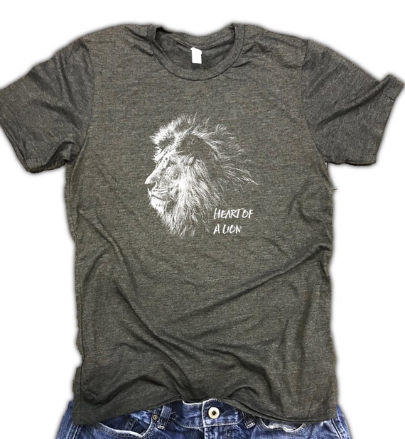 Heart of a Lion men's unisex t-shirt, lion motivational shirt, mens lion shirt, men's workout shirt, mens gym shirt, entrepreneur, lion gift