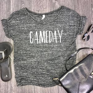 gameday womens slouchy t-shirt, womens tailgate shirt, tailgate shirt for women, womens sports shirt, tailgate party, team mom shirt image 1