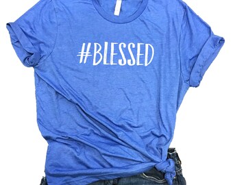Blessed Unisex Relaxed Fit Royal Triblend Tee - #blessed - thankful shirt - give thanks - positive shirt - positive vibes - good vibes