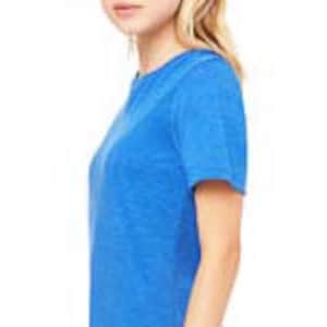 May include: A light blue short-sleeved t-shirt with a relaxed fit.