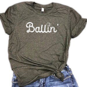 Ballin Basketball Unisex Relaxed Fit Soft Blend Tee - basketball mom - basketball lover - basketball gift - nccaa tournament