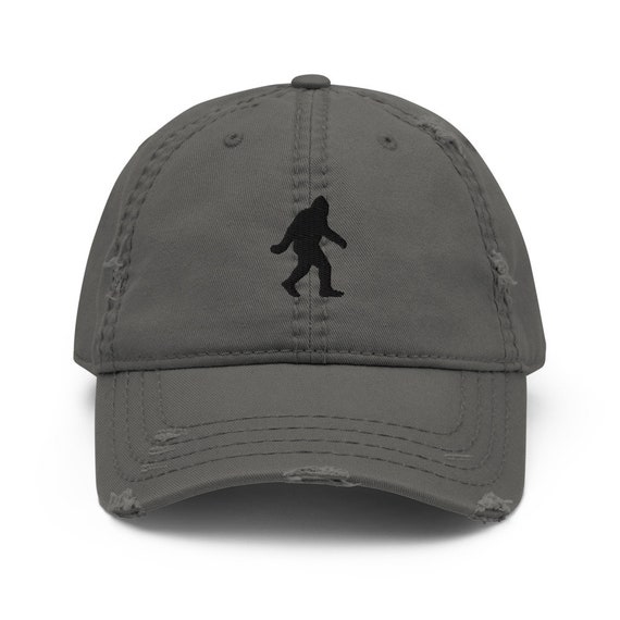 UFO Bigfoot Dad Hat - Adjustable Denim Baseball Cap With Embroidered Design | Black One Size