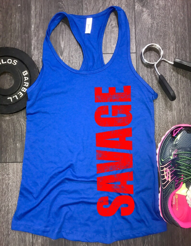 Womens Savage Gym Workout Yogo Racerback Tank Tops Gym Tank