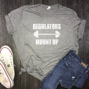 workout clothes women&#39;s, regulators mount up gym, gym shirt, womens workout shirt, workout shirt womens, barbell shirt, lifting shirt, 5k
