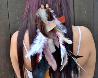 Feather Headband - Feather Extensions - Gift Ideas - Festival Headband - Hippie Headband - Hair Accessories - Bohemian