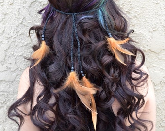 Feather Hairpiece - Feather Headband - Festival Headband - Hippie Headband - Bohemian - Costume Hair Accessories