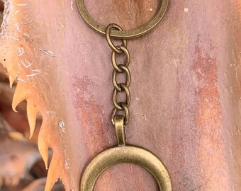 Antik Bronze Farbe Halbmond Anhänger Schlüsselanhänger - Bronze Mond Schlüsselring - Halbmond Schlüsselanhänger