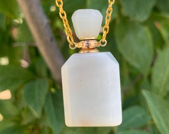 Light Amazonite Essential Oil Perfume Bottle Pendant Necklace - Amazonite Crystal Perfume Bottle Necklace - Crystal Jewelry - I1277