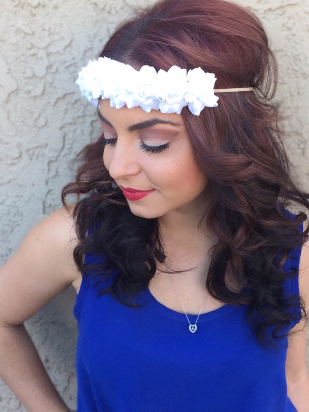 White Rose Headband - Flower Headband - Flower Crown  display picture 1