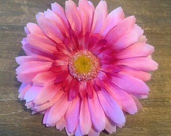 Pink Gerbera Daisy Hair Clip - Boho Hair Clip - Flower Girl - Festival Rave Beach Party Hippie Hair Accessories