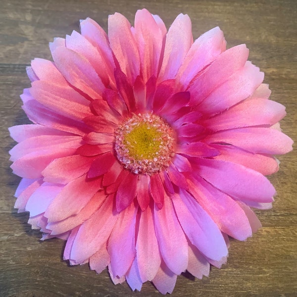 Pink Gerbera Daisy Hair Clip - Boho Hair Clip - Flower Girl - Festival Rave Beach Party Hippie Hair Accessories