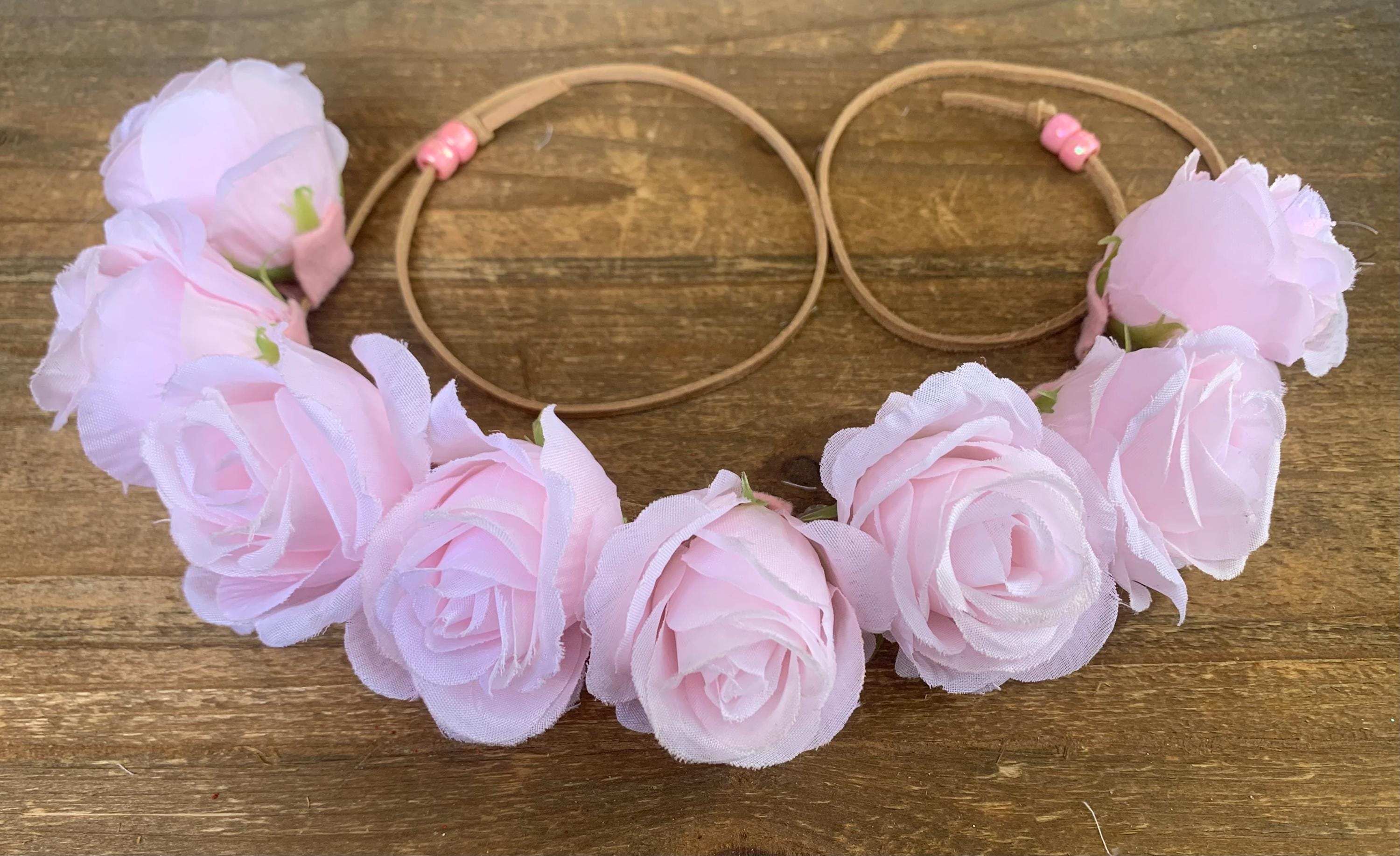 Pink Flower Bridal Headband - Etsy display picture 1