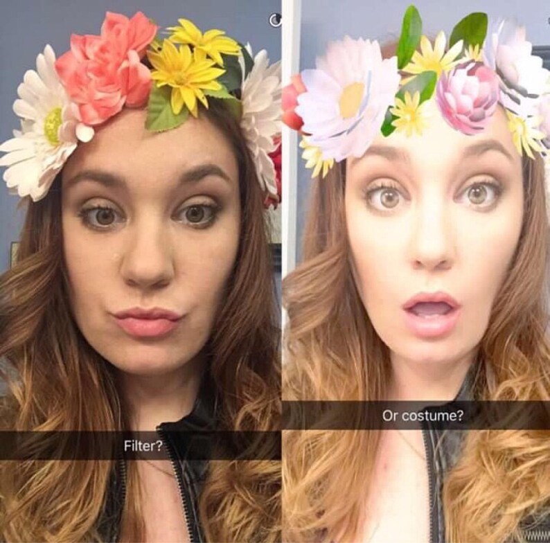 Snapchat Filter Flower Crown Flower Headband Flower Hair Etsy