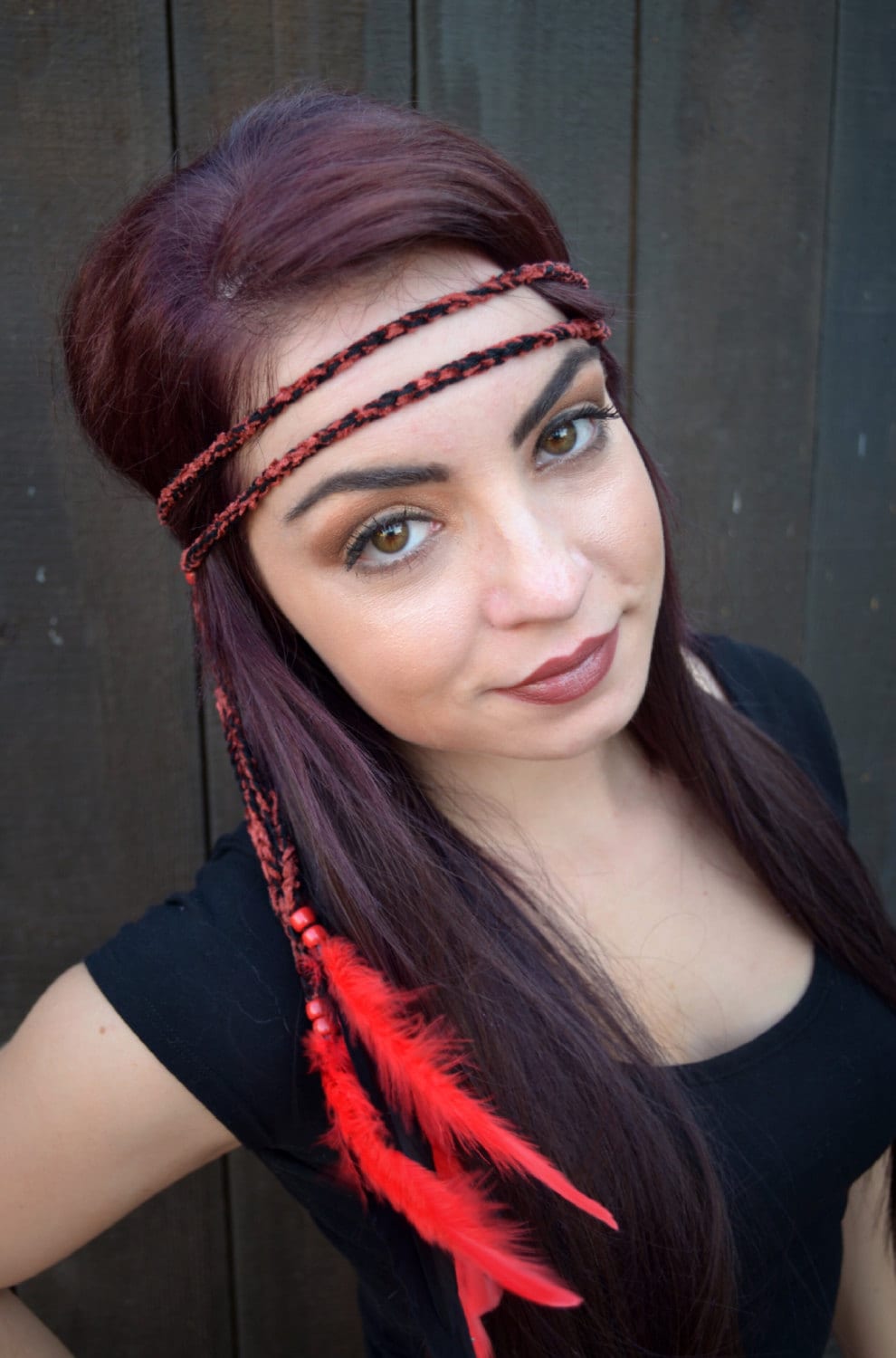 Braided Feather Headband Festival Headband Hippie Headband Etsy