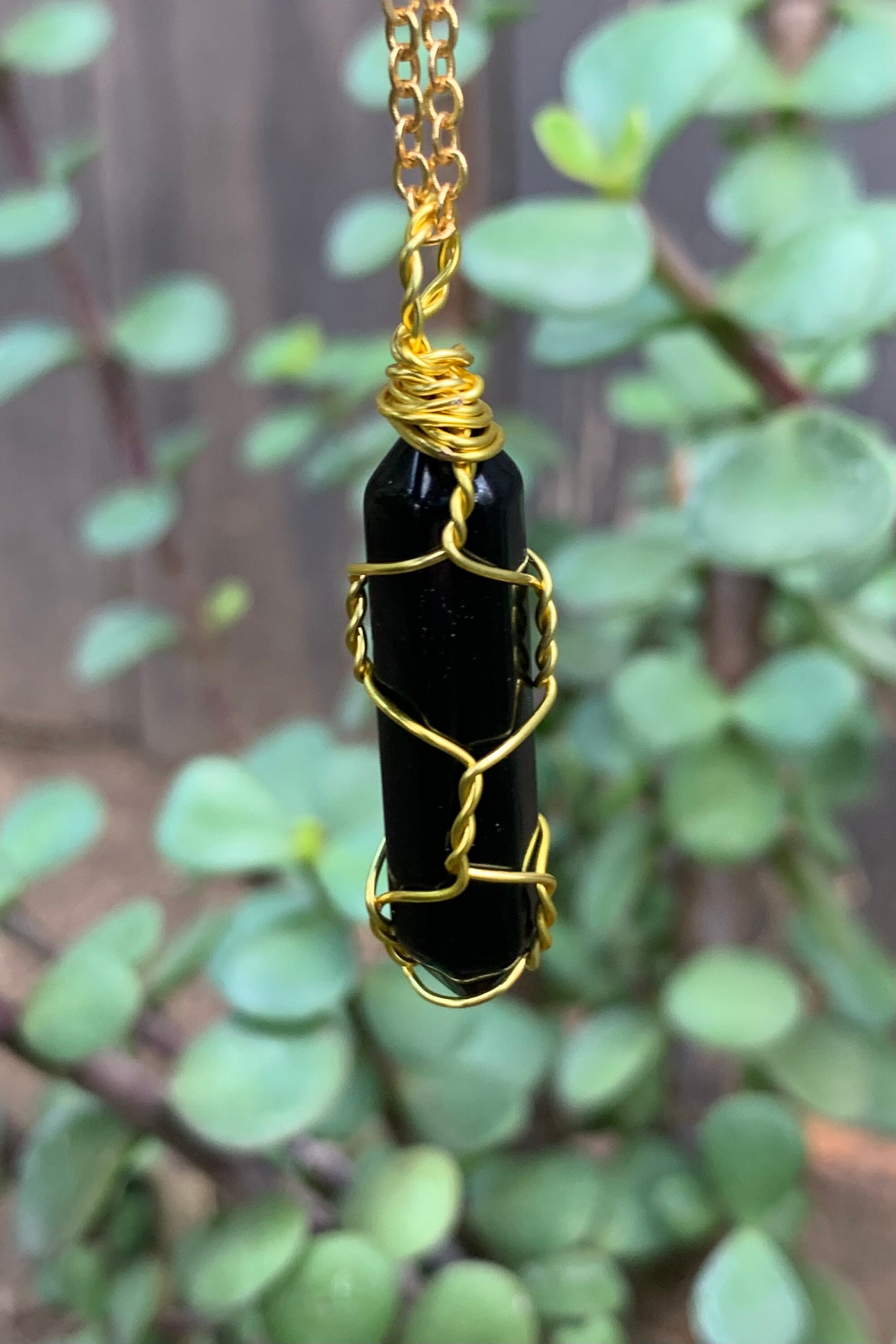 Black and White Dendritic Agate Copper Wire Wrapped Boho Pendant Necklace -  Iris Elm Jewelry & Soap