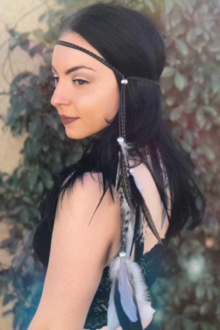 Bohemian Peacock Feather Braided Headband Hair Head Band Accessories For Girl JB Bohemian Peacock Feather Braided Headband Hair Head Band Accessories For Girl JB
