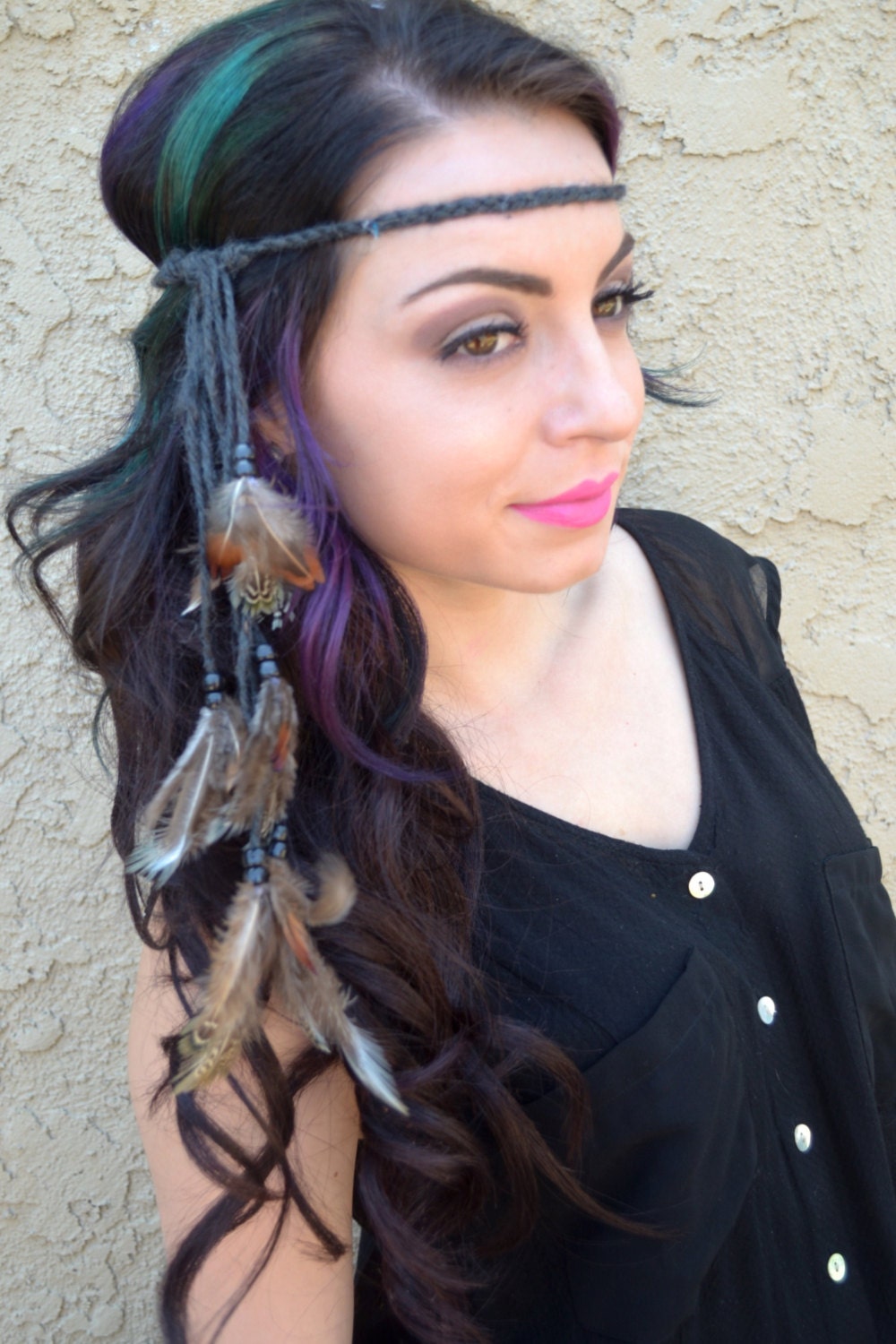 Feather Headband Feather Hairpiece Natural Feathers - Etsy