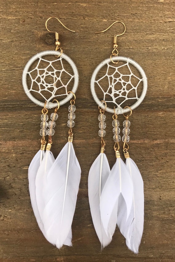 Gold Feather Earrings Feather jewellery Gold Drop Earrings Gift for her Boho earrings Gold Boho Earrings