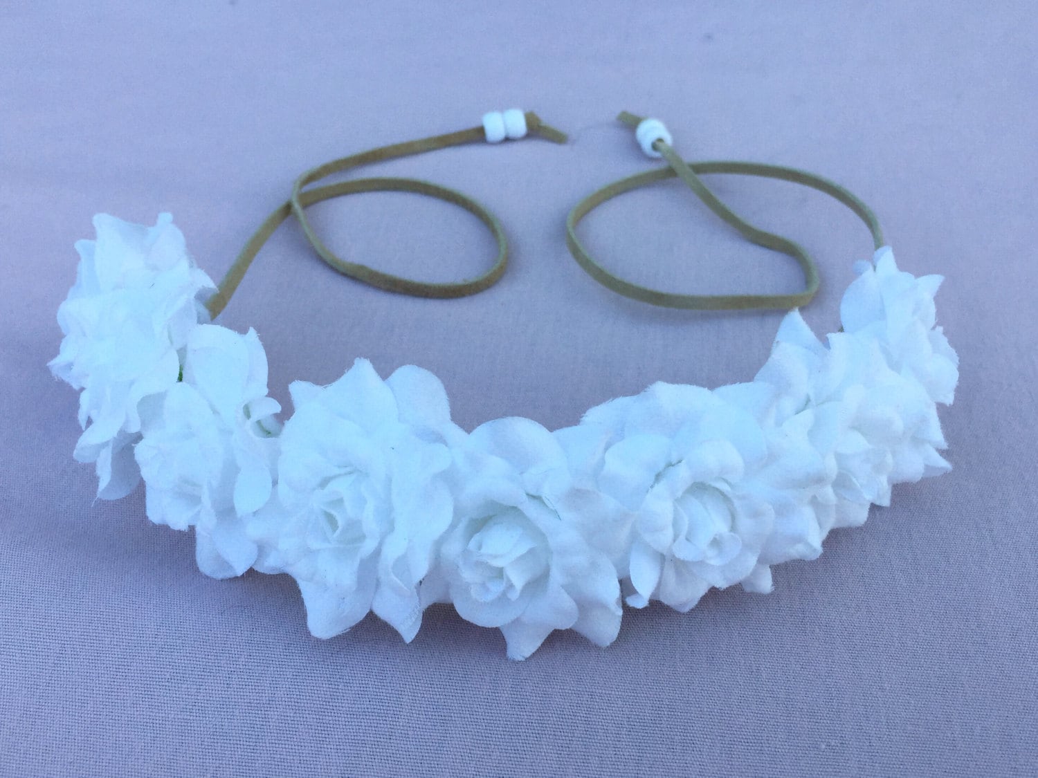 White Rose Headband - Flower Headband - Flower Crown 