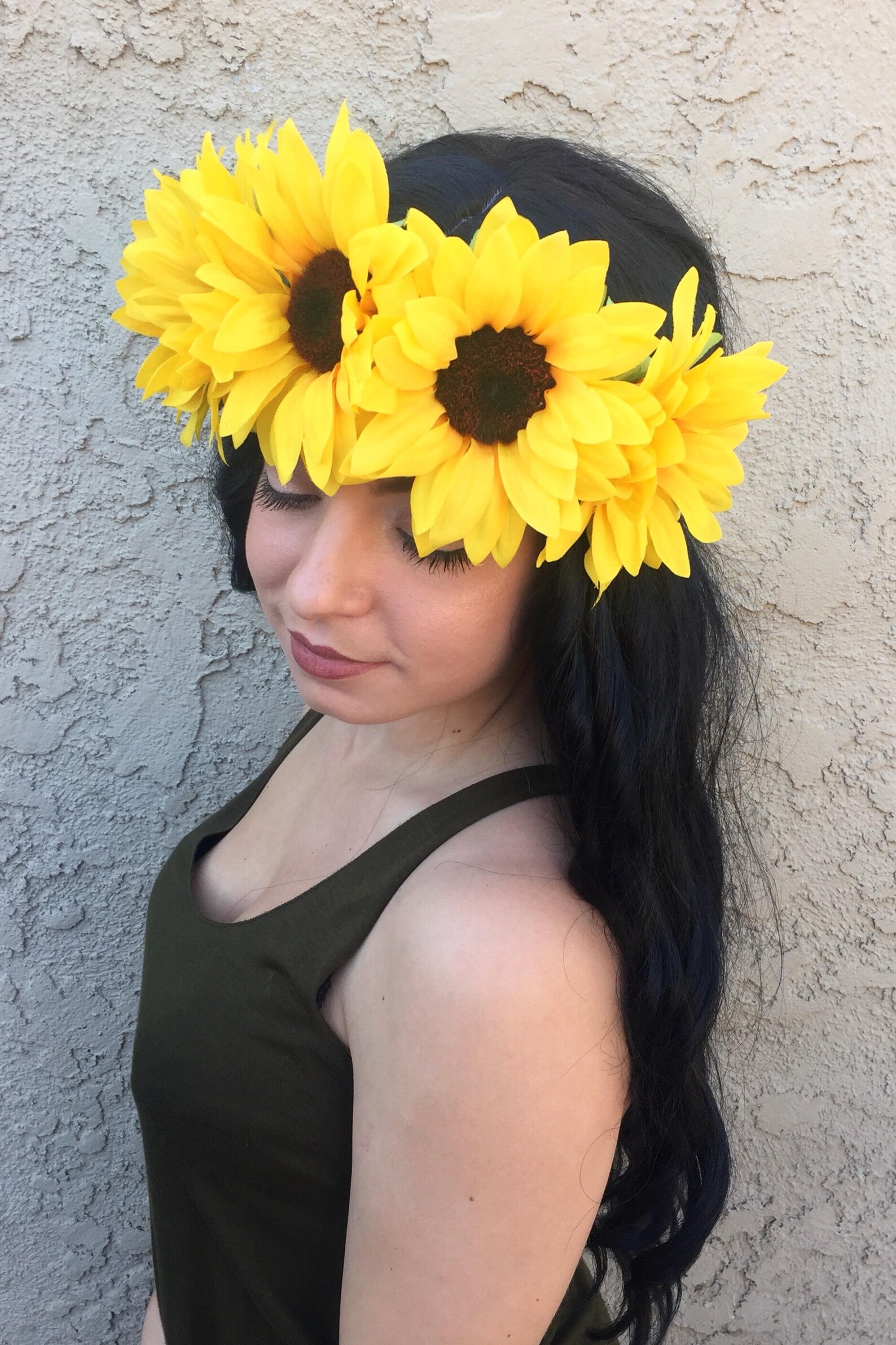 Sun Flower Headband - Sunflower Wreath Halo Crown - Hippie Headband ...