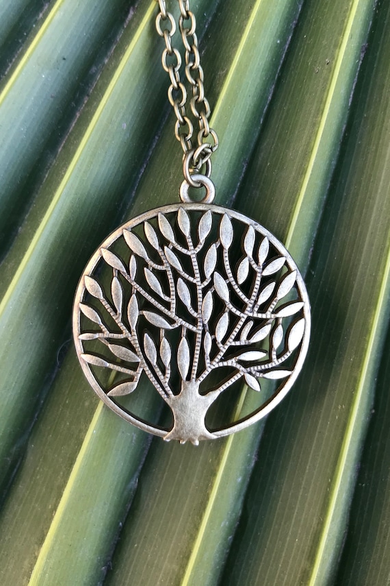 Antique Bronze Tree of Life Pendant Charm Necklace - Symbolic Jewelry - Bronze Colored Boho Jewelry - I1107
