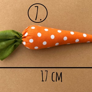 Fabric carrot, fabric carrot, decorative carrot, Easter, carrot Muster 7