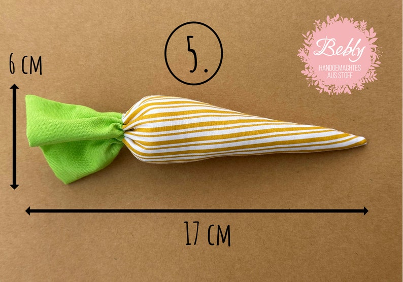Fabric carrot, fabric carrot, decorative carrot, Easter, carrot Muster 5