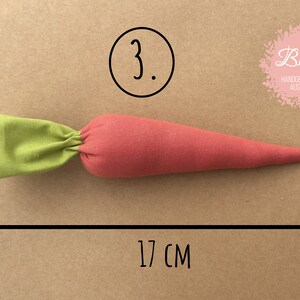 Fabric carrot, fabric carrot, decorative carrot, Easter, carrot Muster 3